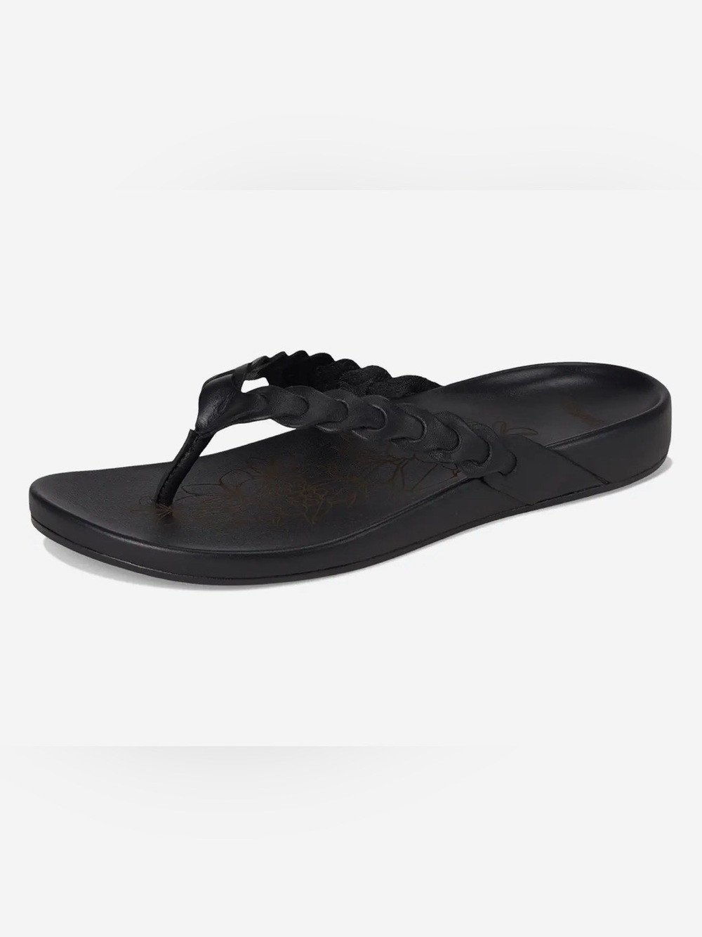OluKai Lei Braided Leather Thong Sandals / Flip Flops - Black Size 8 - Picture 11 of 14